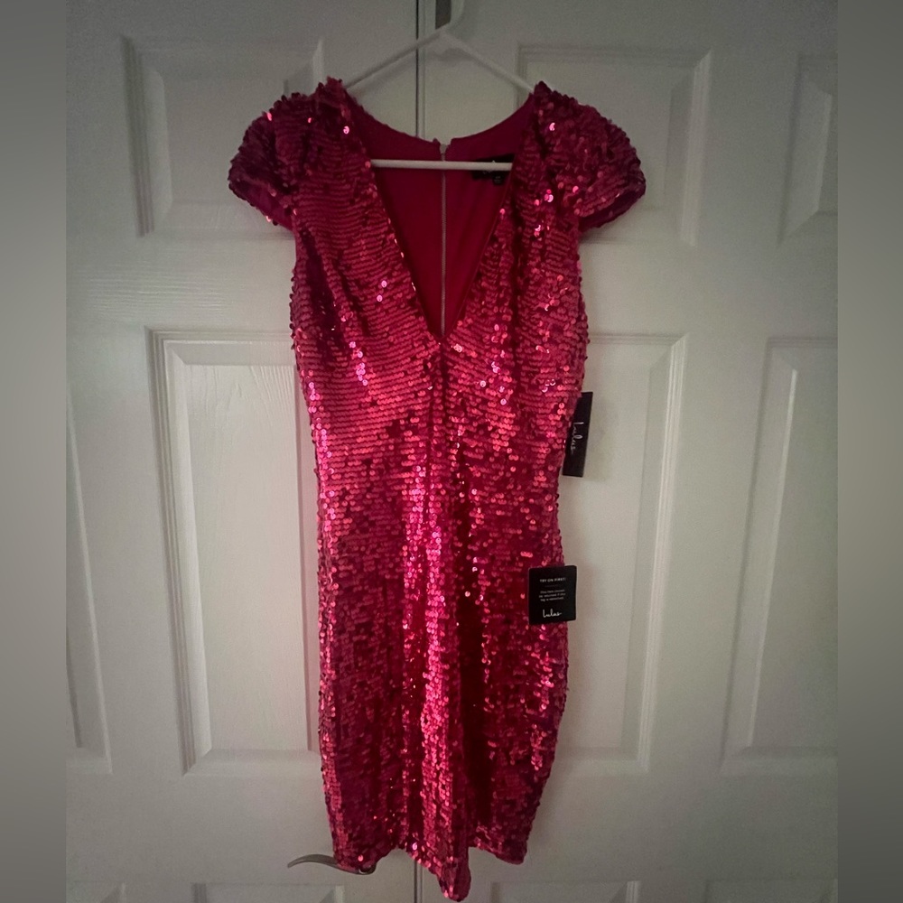 Sequin pink dress
